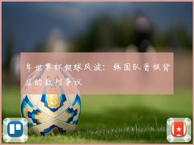 年世界杯假球风波:韩国队晋级背后的裁判争议